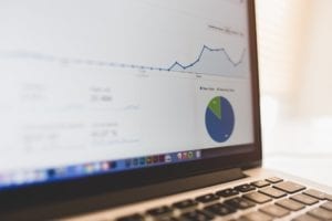 analytics charts on laptop